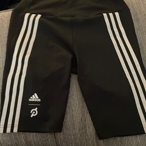 Never worn with tags peloton and adidas black and white bike shorts
